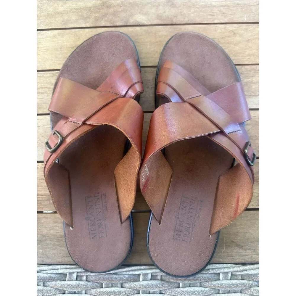 Mercanti Fiorentini Brown Leather Men’s Sandals 11